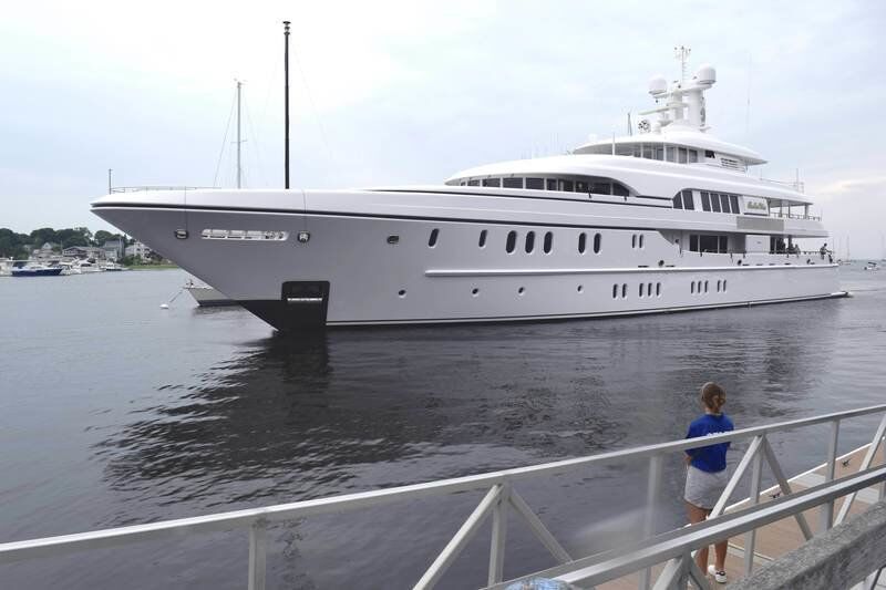 Largest yacht to visit in years arrives in style